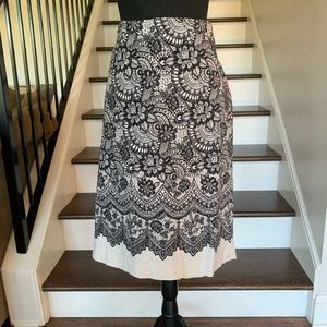 Talbots Patterned Black & White Skirt